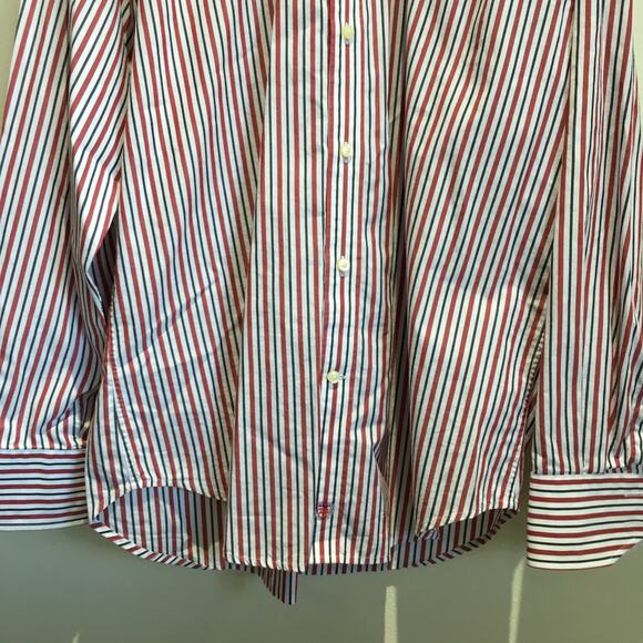 Alabama Football Crimson Tide Button Down Shirt Men's Medium Striped Flip Cuffs - Picture 6 of 12